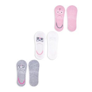 Yoclub Kids's Girls' Ankle No Show Boat Socks Patterns 3-pack SKB-43/3PAK/GIR/001
