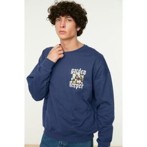 Trendyol Sweatshirt - Dark blue - Oversize