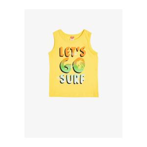 Koton Baby Boy Yellow Printed Crewneck Singlet