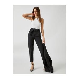 Koton High Waist Belted Trousers