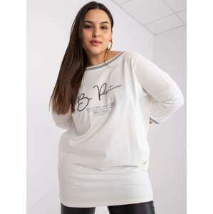 Ecru žerzejová tunika plus size s aplikací Blanche