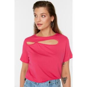 Trendyol Curve Fuchsia Knitted Cutout Detailed Blouse