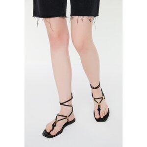 Trendyol Women's Black Ankle-tied Sandals