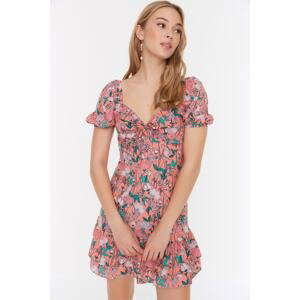 Trendyol Multicolored, Fitted Petite Woven Patterned Mini Woven Dress