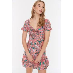 Trendyol Multicolored, Fitted Petite Woven Patterned Mini Woven Dress