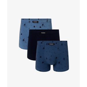 Pánské boxerky ATLANTIC 3Pack - modrá/námořnická/tmavě modrá