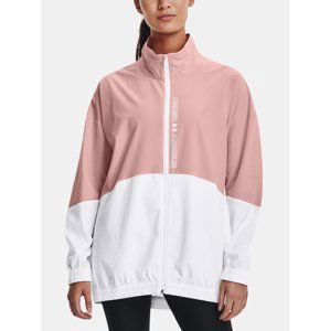 Under Armour Bunda Woven FZ Oversized Jacket-PNK - Dámské