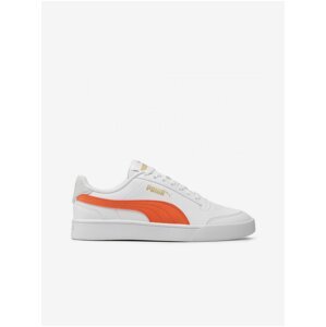 Oranžovo-bílé dětské tenisky Puma Shuffle Jr - Kluci