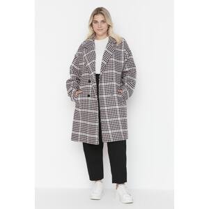 Trendyol Curve Multicolored Oversized Stamp Coat with Buttons and Pocket Details
