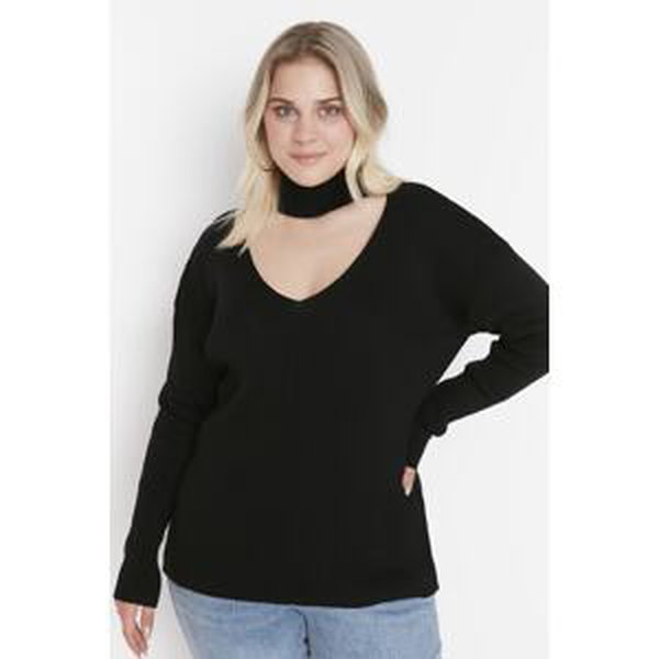 Trendyol Curve Black Turtleneck Knitwear Sweater