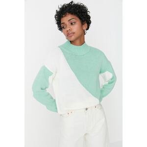 Trendyol Mint Color Block Knitwear Sweater