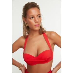 Trendyol Red Underwire Draped Bikini Top