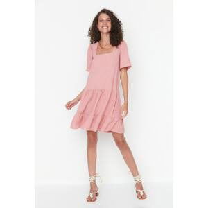 Trendyol Pale Pink Square Neck Woven Dress