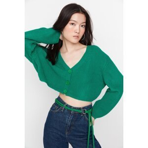 Trendyol Green Crop Sweater Cardigan