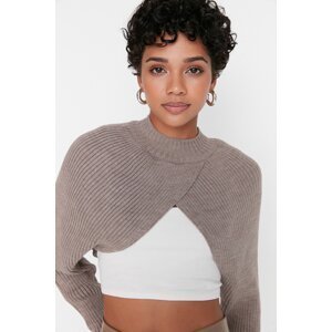Trendyol Mink Crop Knitwear Sweater