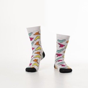 Dámské bílé ponožky s barevnými botami