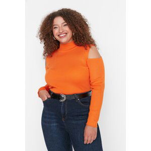Trendyol Curve Orange Shoulder Detailed Knitwear Sweater