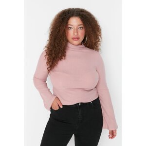 Trendyol Curve Dusty Rose Collar Detailed Knitted Blouse