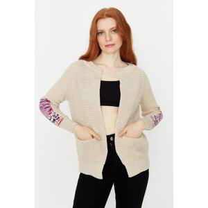 Trendyol Beige Garni Detailed Knitwear Cardigan