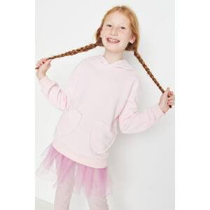 Trendyol Pink Heart Pocket Girl Knitted Sweatshirt