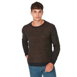 Trendyol Anthracite Men's Slim Fit Crewneck Textured Sweater