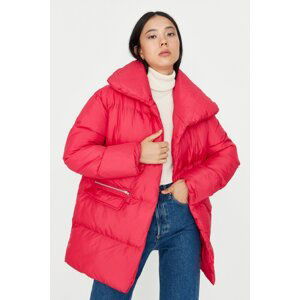 Trendyol Fuchsia Oversize Zipper Detailed Inflatable Coat