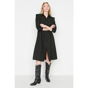 Trendyol Black Sleeve Detailed Shirt Woven Dress