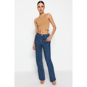 Trendyol Blue More Sustainable High Waist Long Straight Jeans
