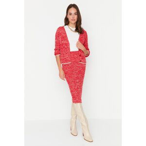 Trendyol Red Gradient Patterned Sweater Top-Top Set