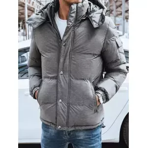 Gray men's quilted winter jacket Dstreet