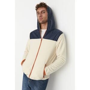 Trendyol Multicolored Men's Regular/Normal Fit Hoodie. Keeping You Warm Thick Fleece/Plush Sweatshirt - Cardigan.