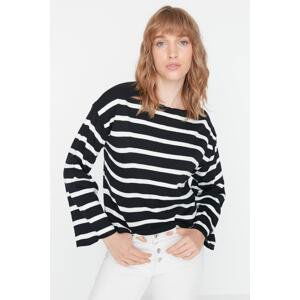 Trendyol Ecru Basic Striped Knitwear Sweater