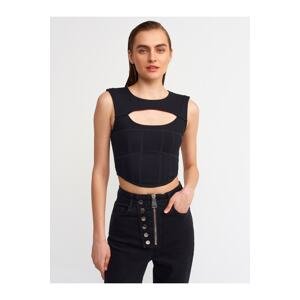 Dilvin 30106 Window Corset Top-black