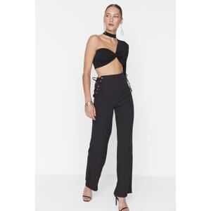 Trendyol Black Lace-Up Detail Woven Trousers