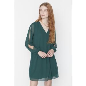 Trendyol Emerald Green Mini Chiffon Lined Woven Woven Dress