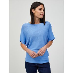 Modrý lehký vzorovaný svetr s krátkým rukávem ORSAY - Dámské