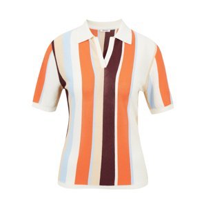Oranžovo-krémový lehký pruhovaný svetr s krátkým rukávem ORSAY - Dámské