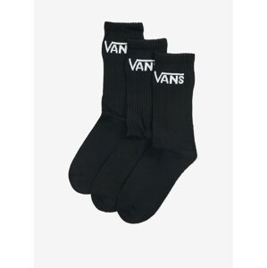 Sada tří párů unisex ponožek v černé barvě VANS Classic Crew - Pánské