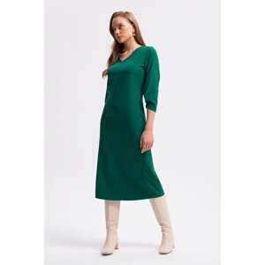 Gusto V Neck Long Dress - Green