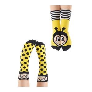 Denokids Ari Girls' Yellow Black Crewneck Socks 2 Pairs Set