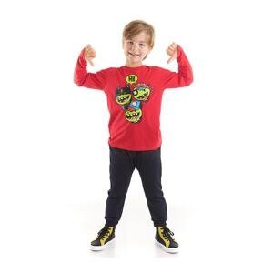 Denokids Hi Gang Boys Children's Cotton Red T-shirt Pants Set