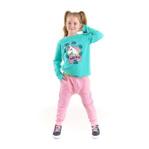 Denokids Real Unicorn Girl Kid's Blue T-shirt with Pink Pants Suit