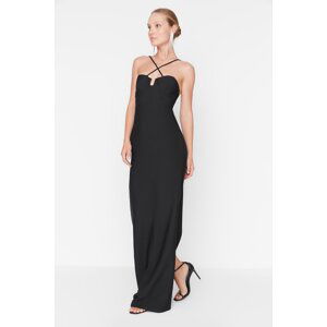 Trendyol Black Collar Detailed Evening Dress