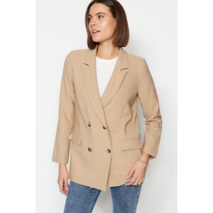Trendyol Mink Oversize Lined Double Breasted Blazer with Closure