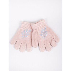 Yoclub Kids's Girls' Five-Finger Gloves With Reflector RED-0237G-AA50-007