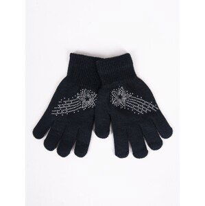 Yoclub Kids's Girls' Five-Finger Gloves With Jets RED-0216G-AA50-007