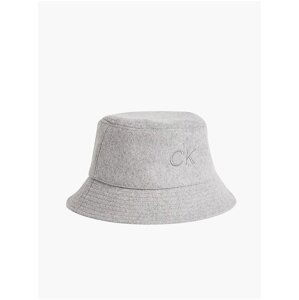 Světle šedý dámský klobouk s příměsí vlny Calvin Klein - Dámské