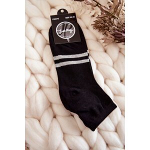 Dámské bavlněné kotníkové ponožky Černá