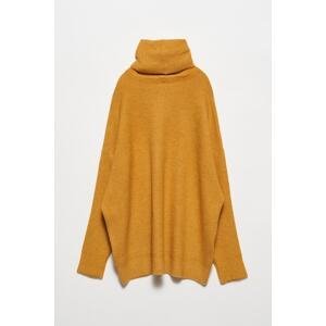 Dilvin 2268 Wide Turtleneck Sweater-mustard