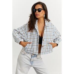 Cool & Sexy Women's Blue Plaid Lined Jacket TV508